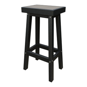 Amish Coastal Modern Patio Barstool in Coastal Gray & Black