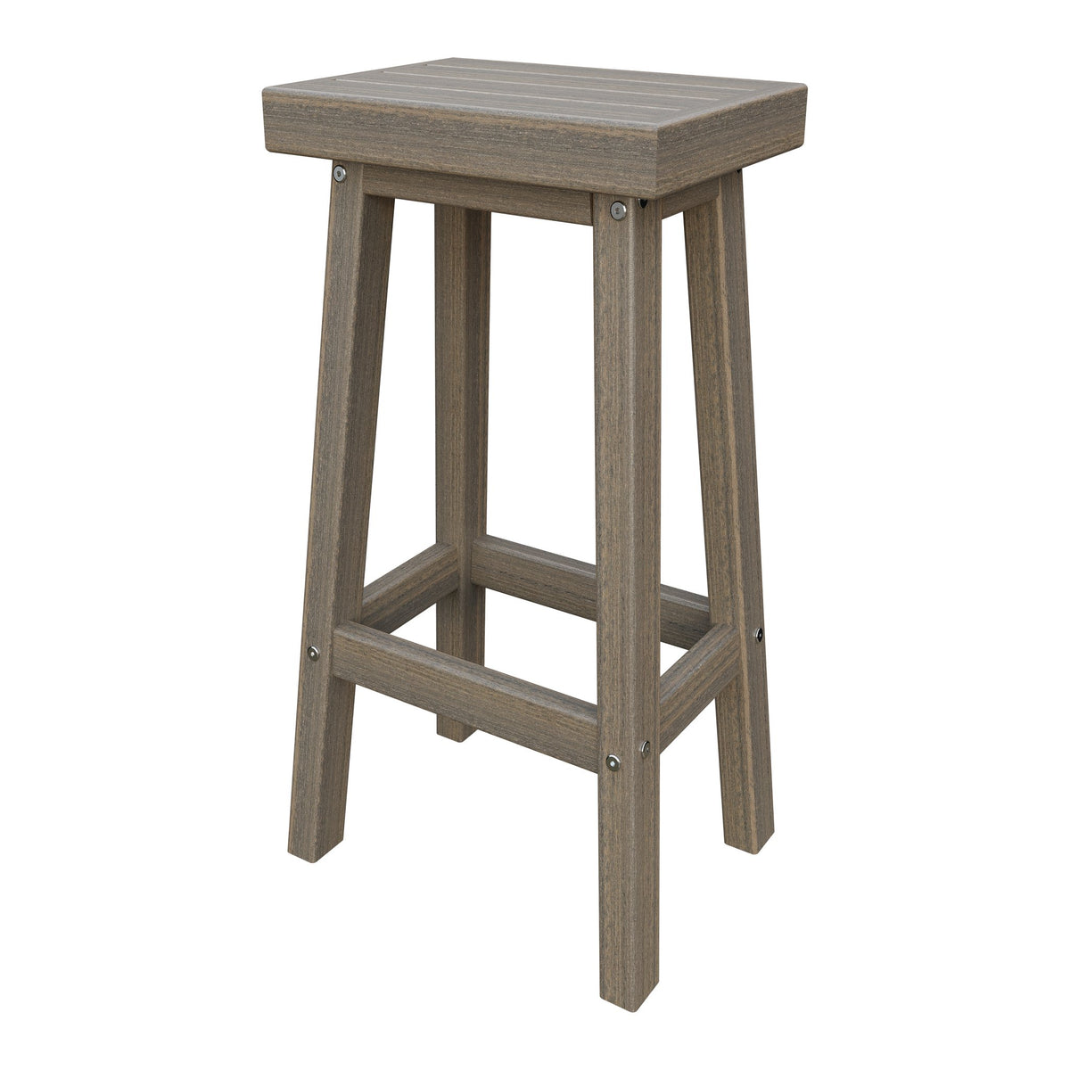 Amish Coastal Modern Patio Barstool in Coastal Gray