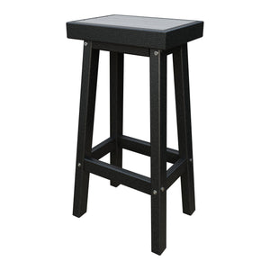 Amish Coastal Modern Patio Barstool in Driftwood Gray & Black