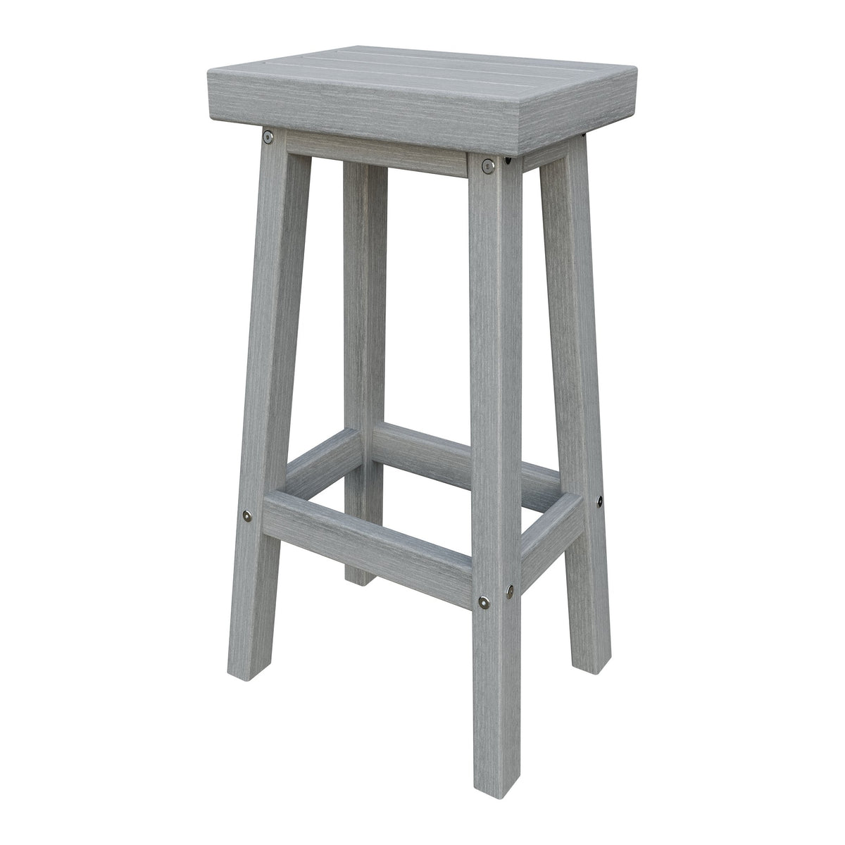 Amish Coastal Modern Patio Barstool in Driftwood Gray