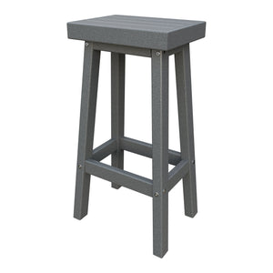 Amish Coastal Modern Patio Barstool in Gray