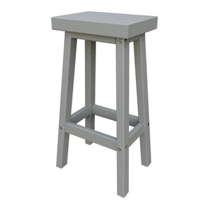 Amish Coastal Modern Patio Barstool in Light Gray