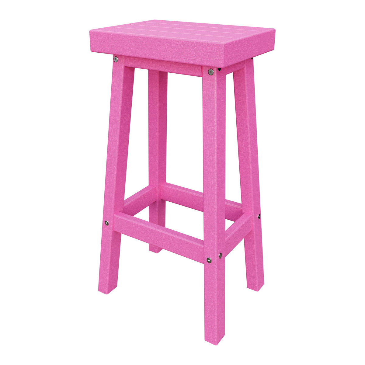 Amish Coastal Modern Patio Barstool in Pink