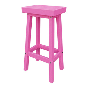 Amish Coastal Modern Patio Barstool in Pink