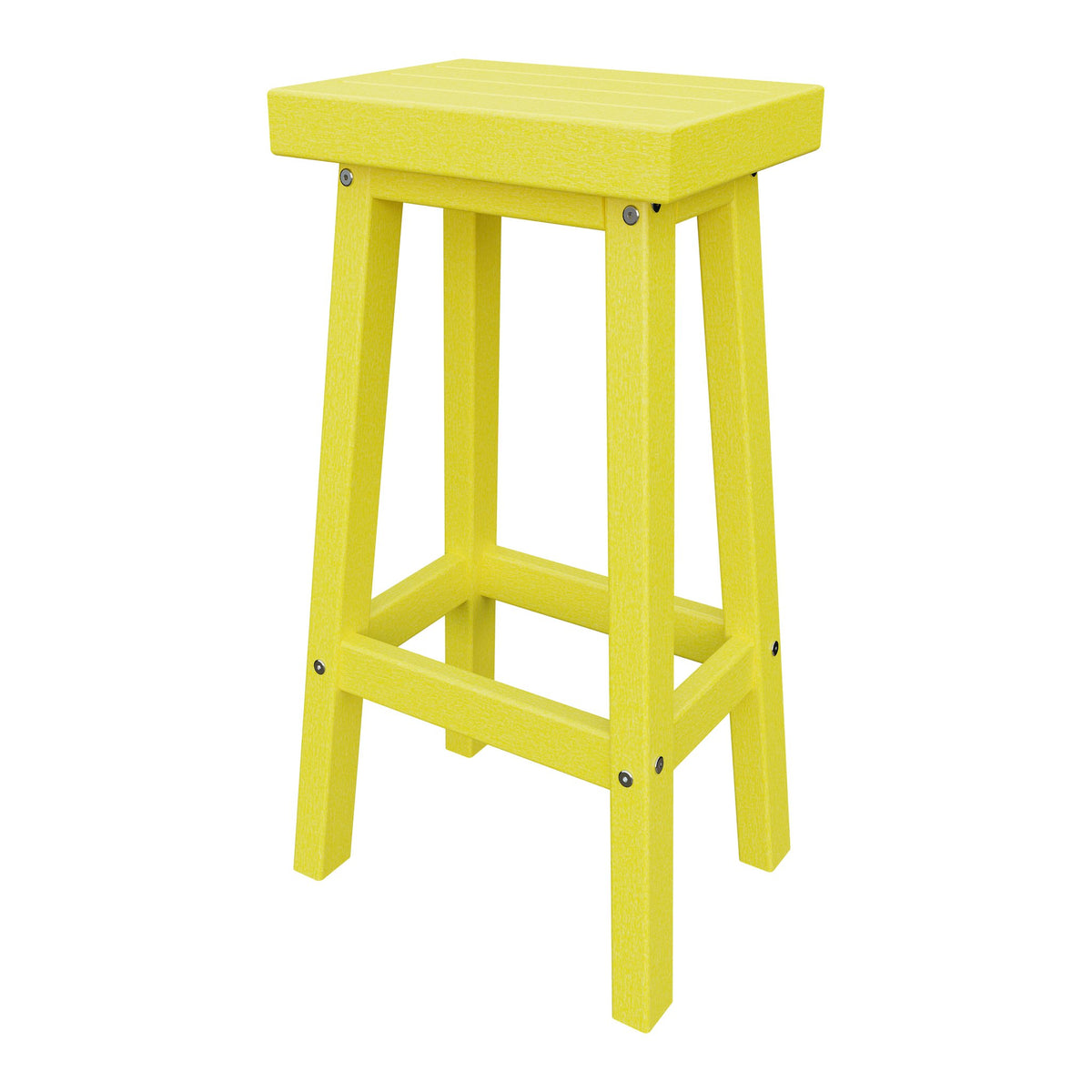 Amish Coastal Modern Patio Barstool in Lemon Yellow