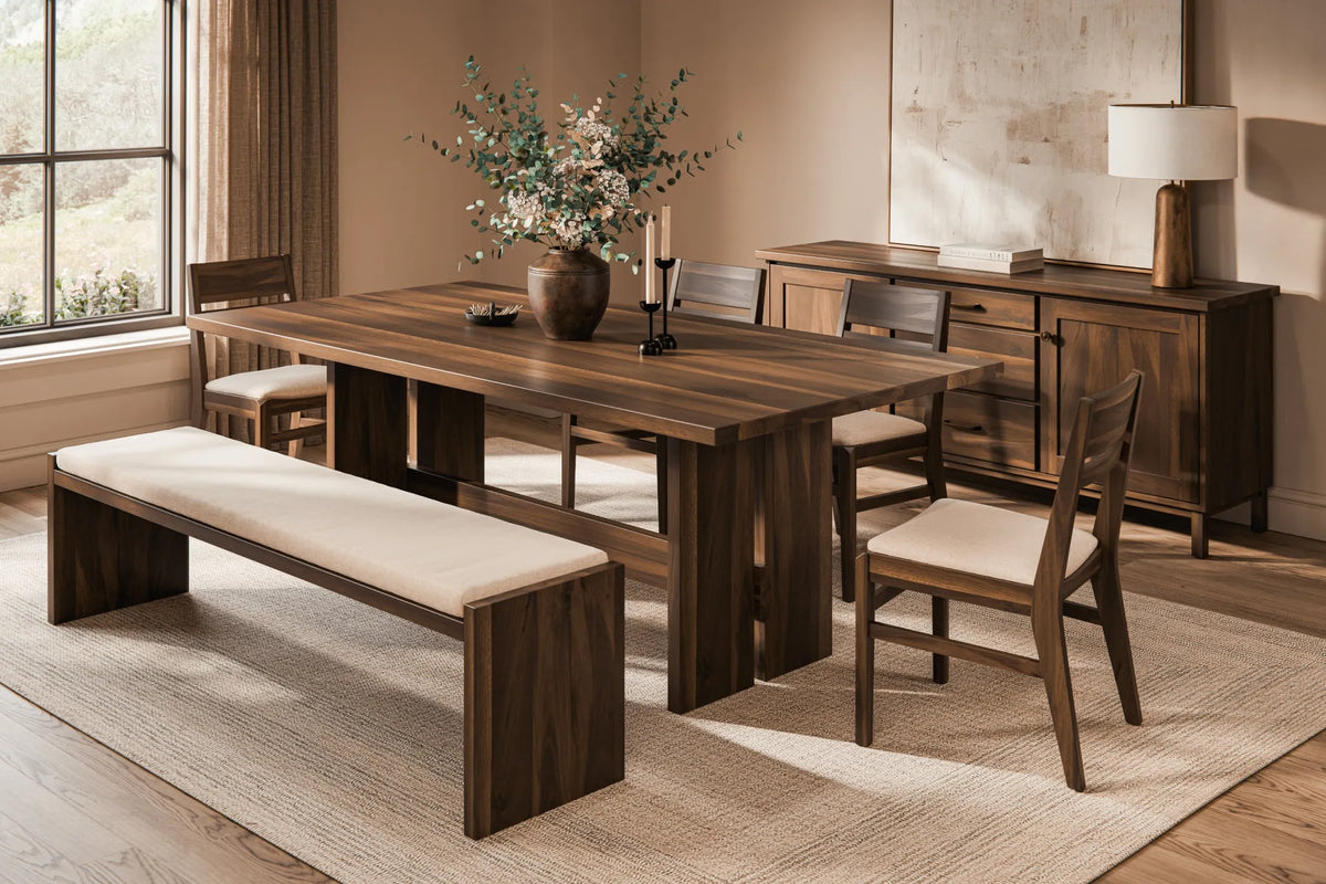 Amish Appleby Rustic Barnwood 7pc Dining Set