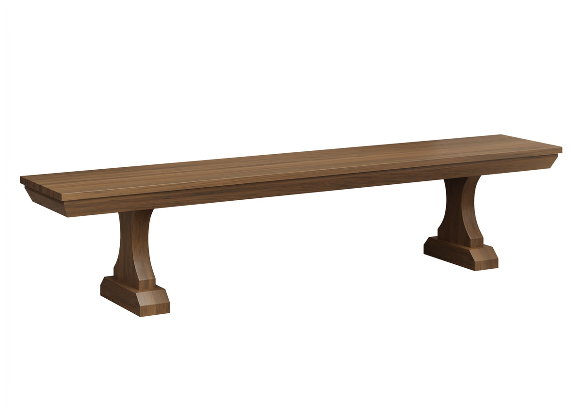 Wooden bench on a white background