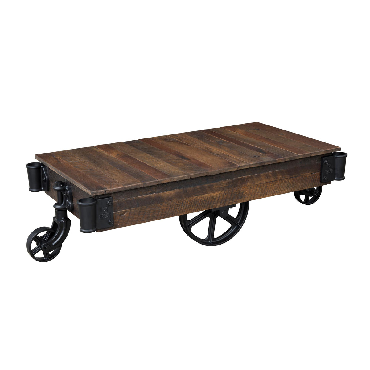 Amish Urban Railroad Cart Rustic Barnwood Coffee Table