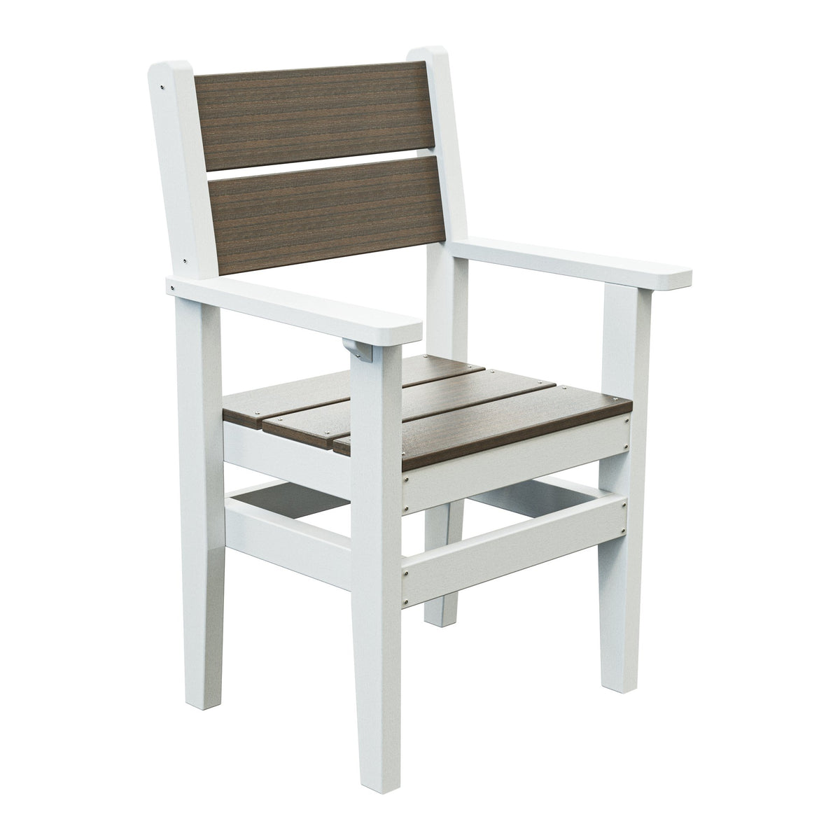 Amish Everyday Value Poly Dining Armchair in Brazilian Walnut & White