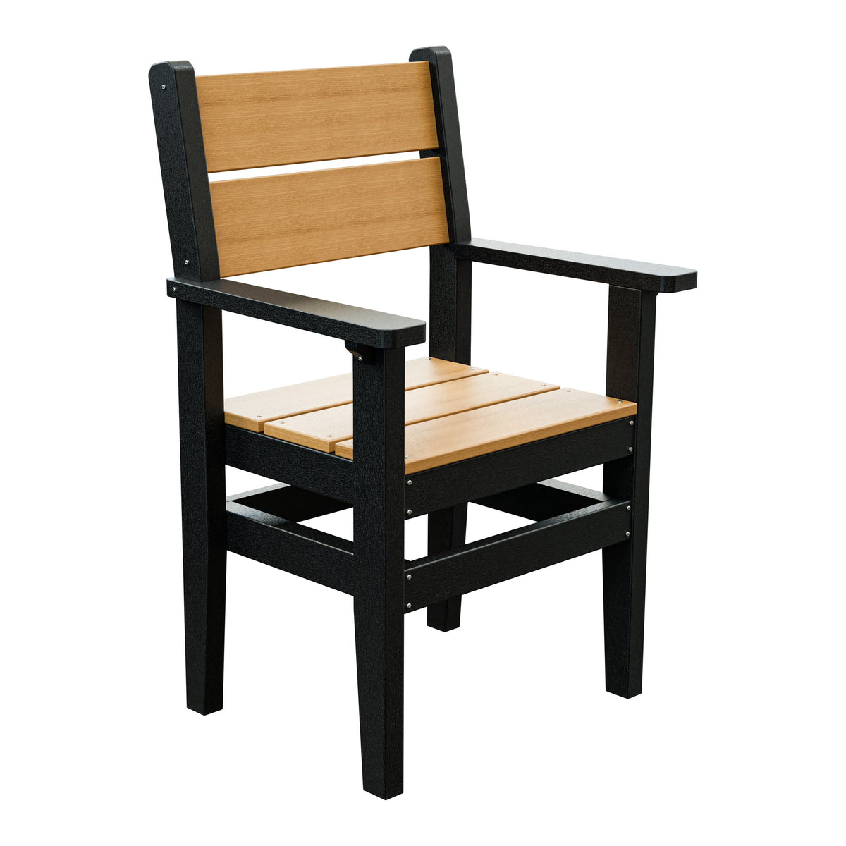 Amish Everyday Value Poly Dining Armchair in Natural Teak & Black