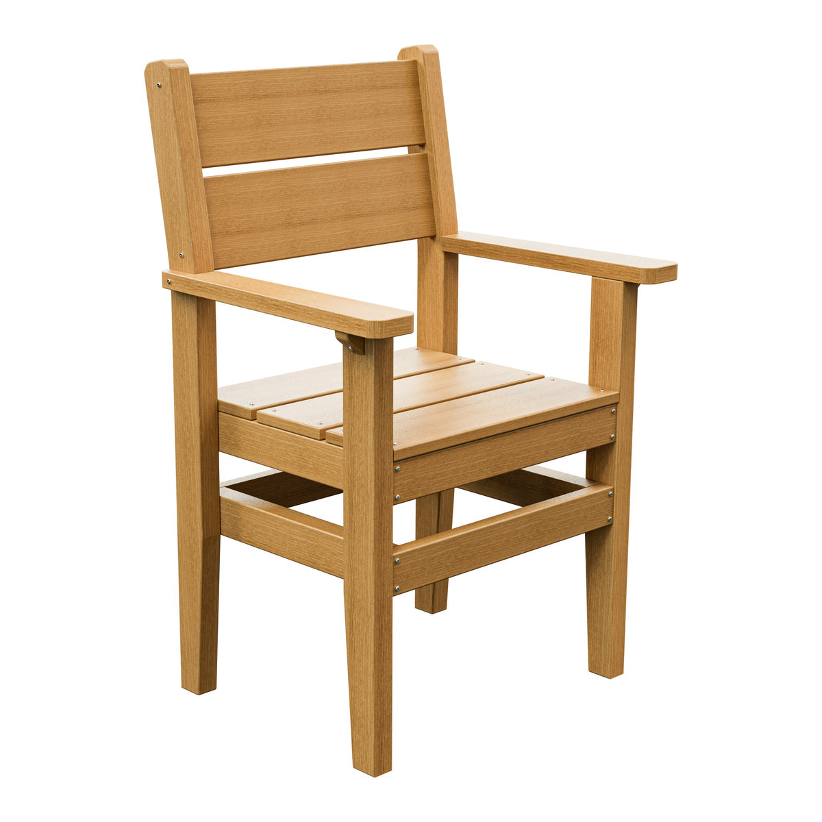 Amish Everyday Value Poly Dining Armchair in Natural Teak