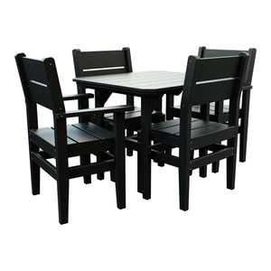 Amish Everyday Value 5-Piece Patio Dining Set: Table, 2 Armchairs & 2 Side Chairs in Black