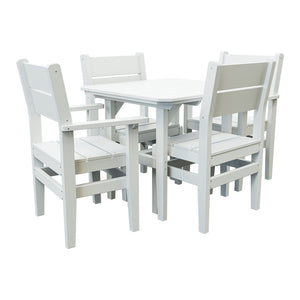 Amish Everyday Value 5-Piece Patio Dining Set: Table, 2 Armchairs & 2 Side Chairs in Bright White