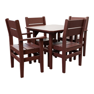 Amish Everyday Value 5-Piece Patio Dining Set: Table, 2 Armchairs & 2 Side Chairs in Cherrywood