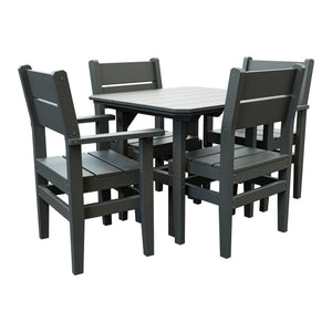 Amish Everyday Value 5-Piece Patio Dining Set: Table, 2 Armchairs & 2 Side Chairs in Gray