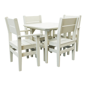 Amish Everyday Value 5-Piece Patio Dining Set: Table, 2 Armchairs & 2 Side Chairs in Ivory
