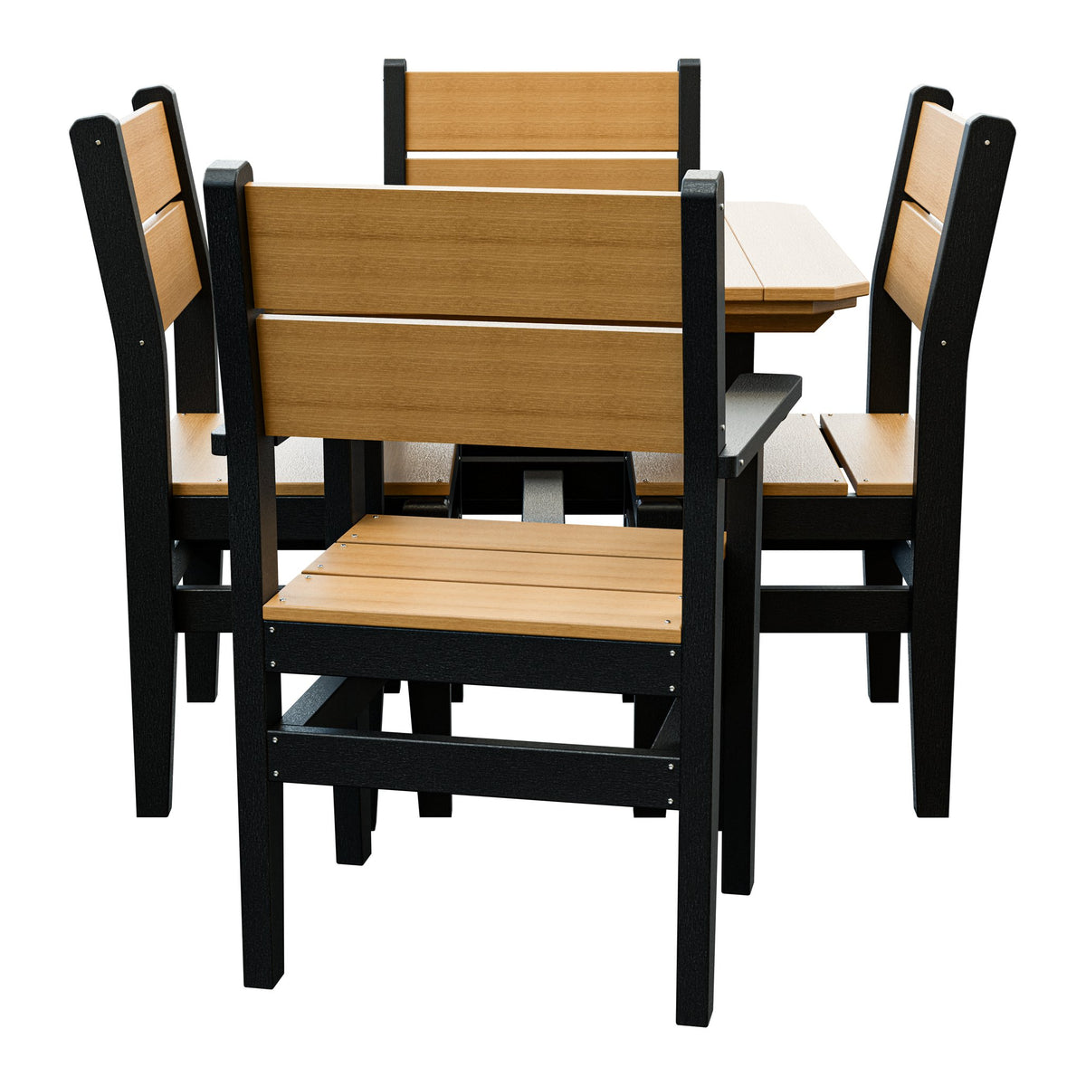 Amish Everyday Value 5-Piece Patio Dining Set: Table, 2 Armchairs & 2 Side Chairs