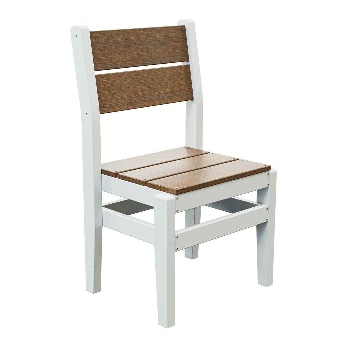 Amish Everyday Value Poly Dining Side Chair in Antique Mahogany & White