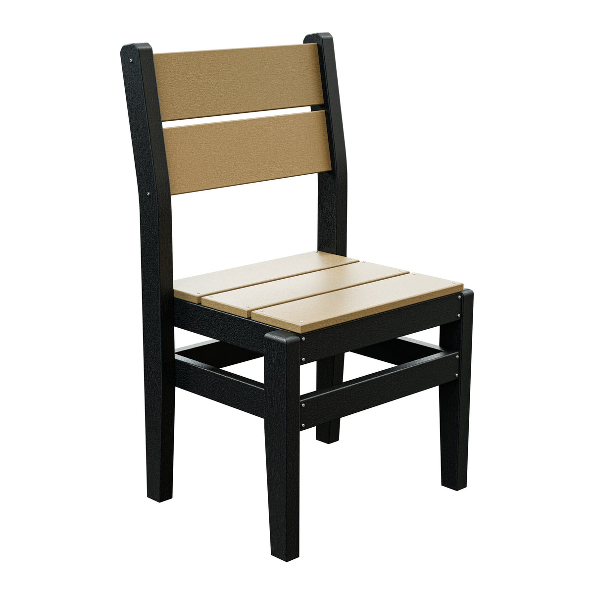 Amish Everyday Value Poly Dining Side Chair in Weathered Wood & Black