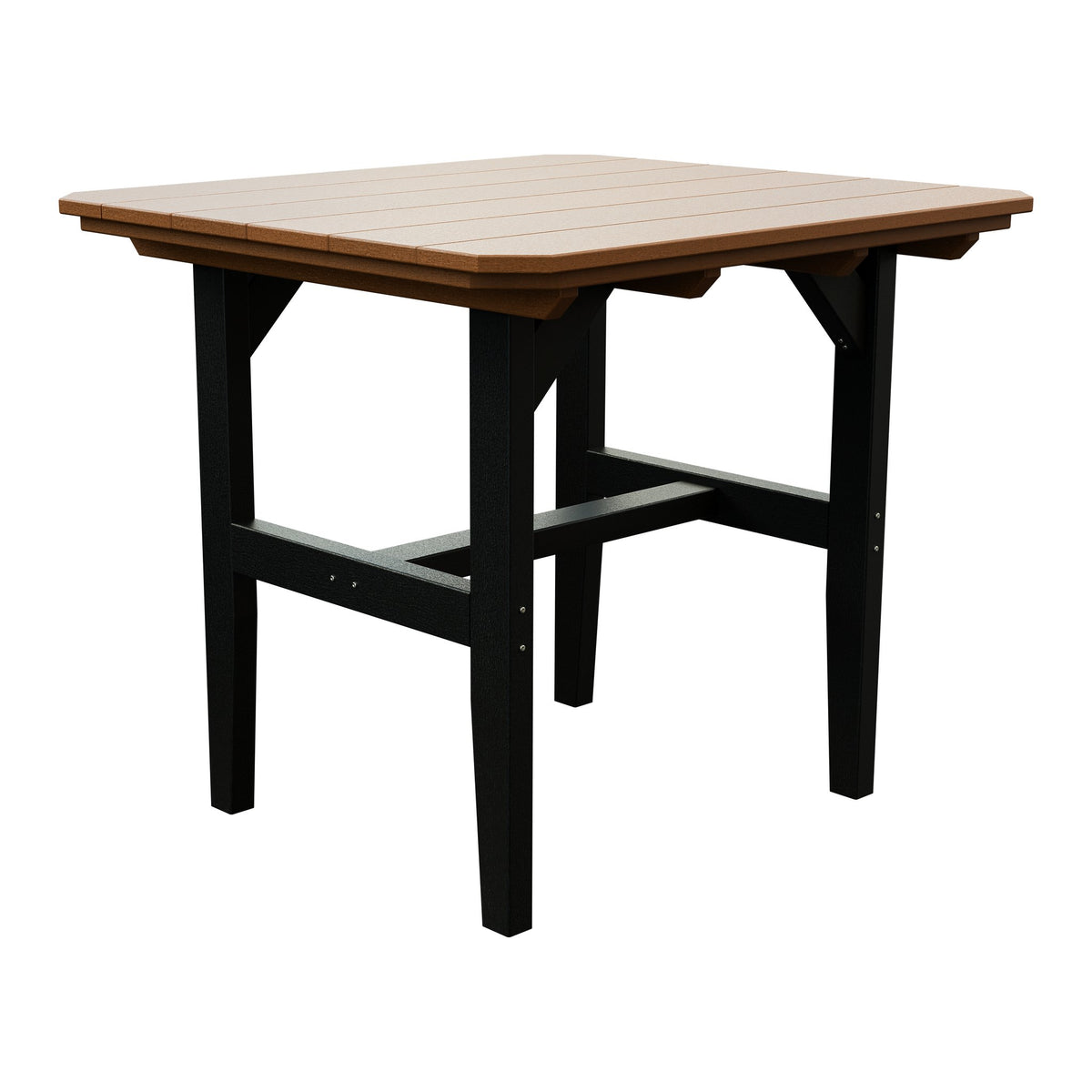 Amish Everyday Value Poly Outdoor Dining Table in Cedar & Black