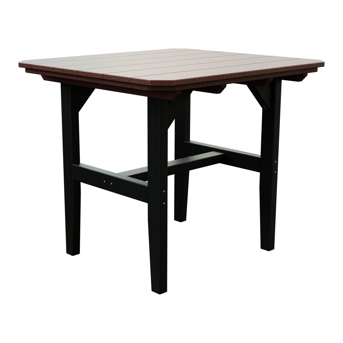 Amish Everyday Value Poly Outdoor Dining Table in Cherrywood & Black