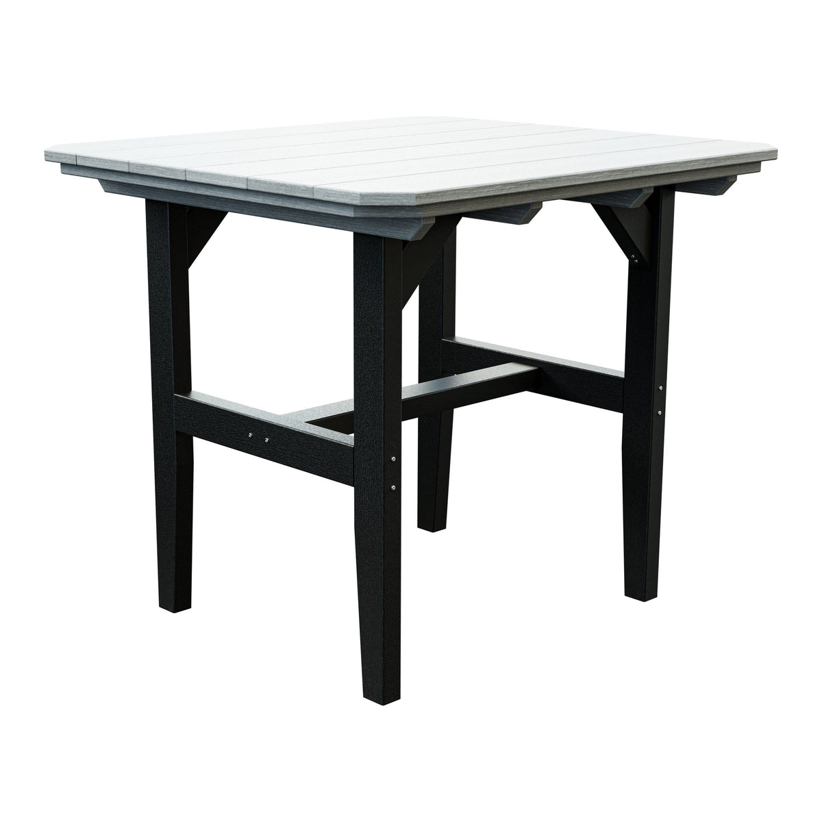 Amish Everyday Value Poly Outdoor Dining Table in Driftwood Gray & Black
