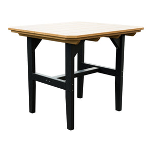 Amish Everyday Value Poly Outdoor Dining Table in Natural Teak & Black