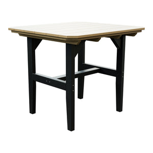 Amish Everyday Value Poly Outdoor Dining Table in Weathered Wood & Black