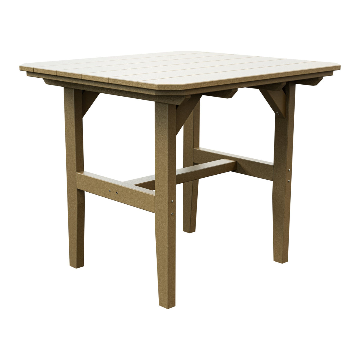 Amish Everyday Value Poly Outdoor Dining Table in Weathered Wood