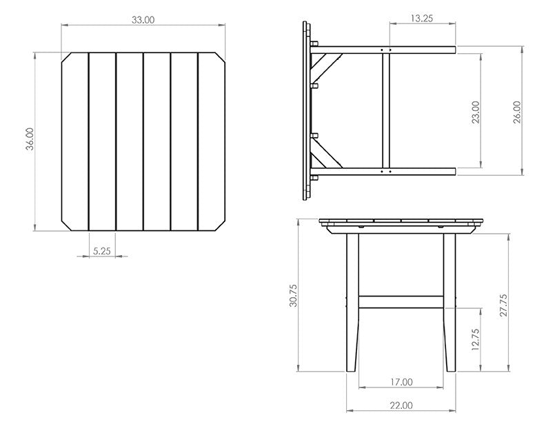 Amish Everyday Value Poly Outdoor Dining Table