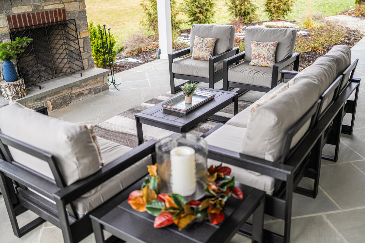 Amish Poly Midcentury Modern Patio Coffee Table lifestyle photo