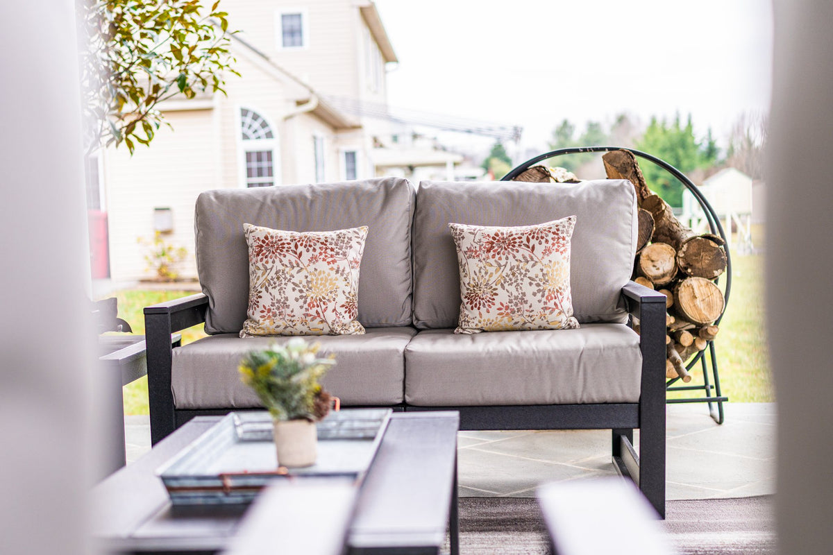 Amish Poly Midcentury Modern 3-Seat Patio Sofa lifestyle photo