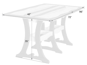 Mesa de mostrador rectangular Amish Patio Poly Wave de 42 "x 72"