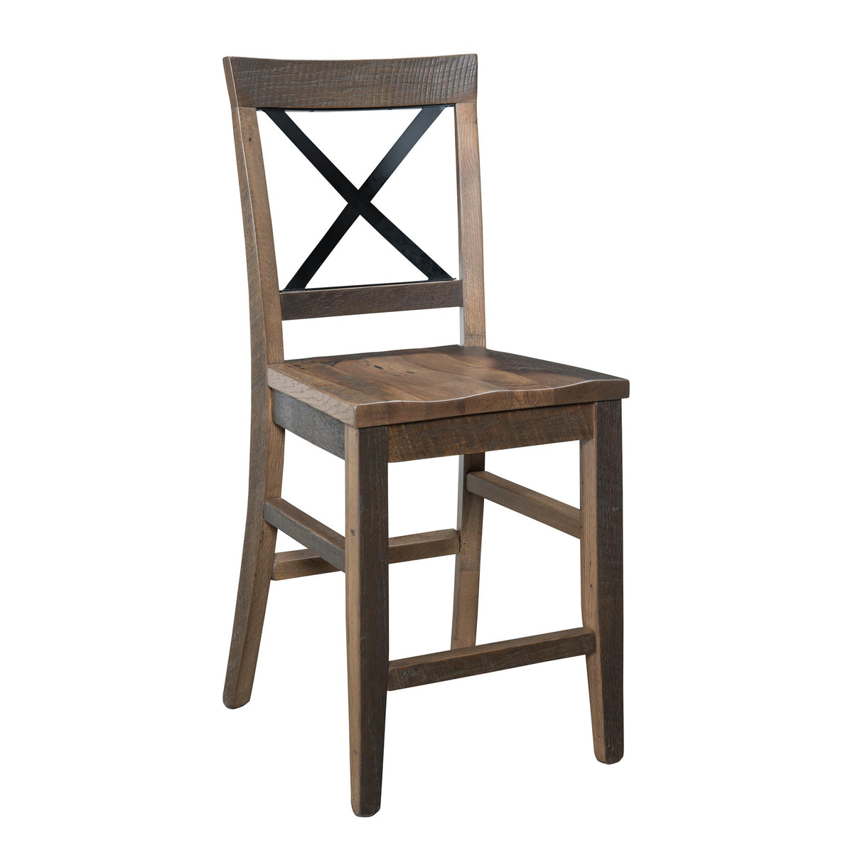 Amish Thorndon Rustic Barnwood Bar Side Chair