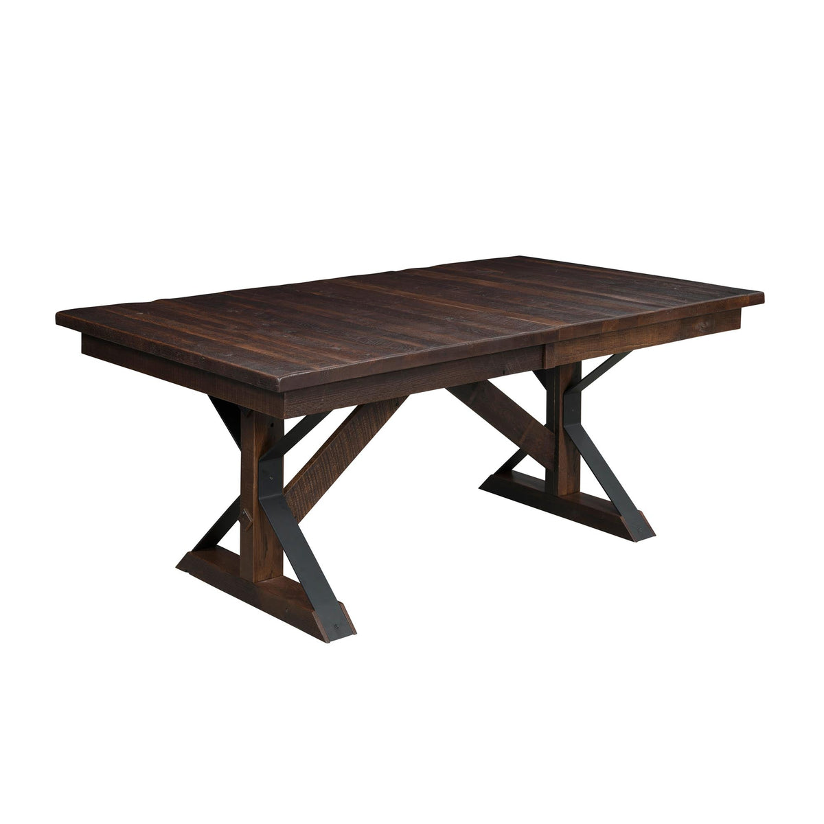 Amish Thorndon Rustic Barnwood Extendable Top Table