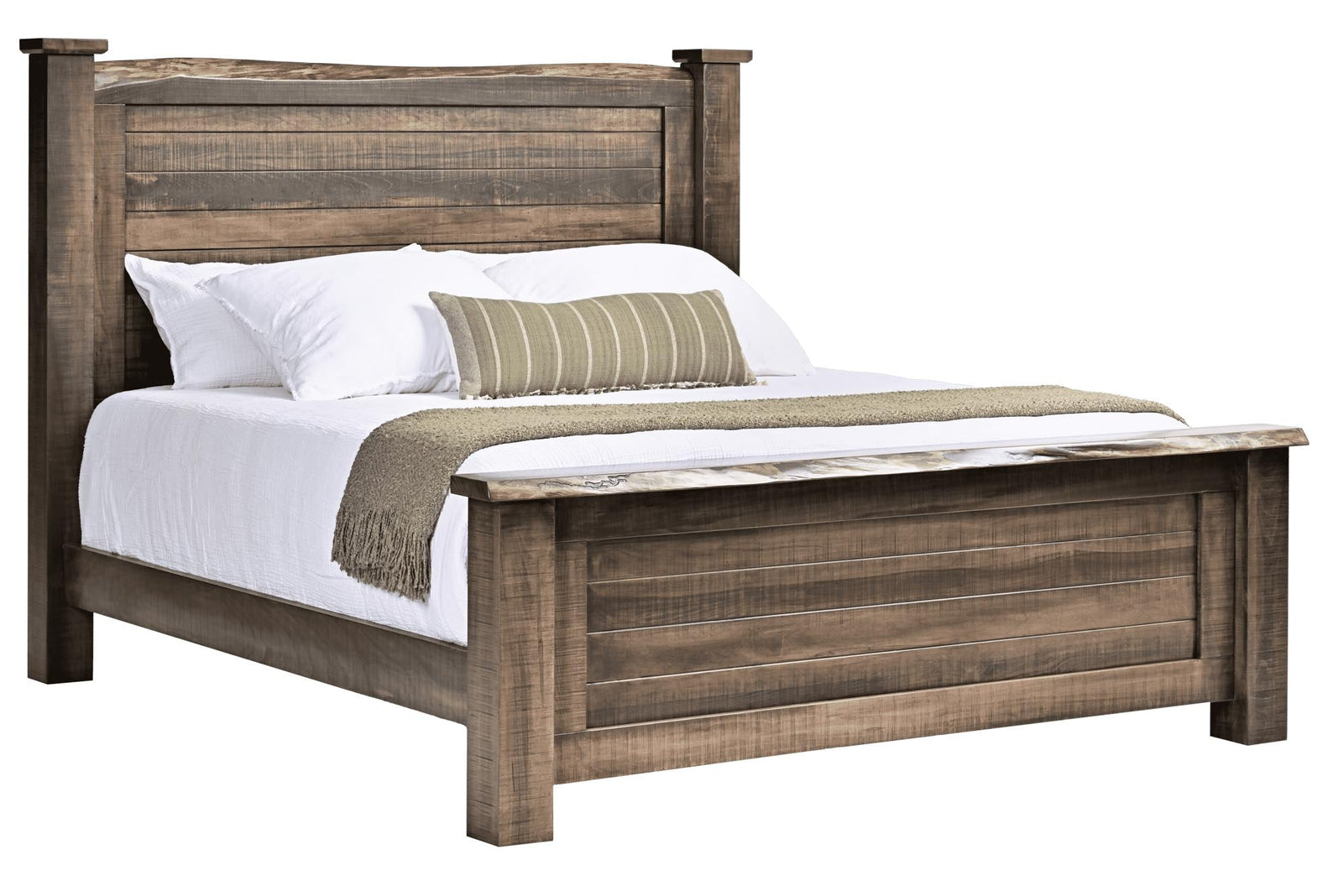 Amish Warminster Rustic Barnwood 5pc Bedroom Set