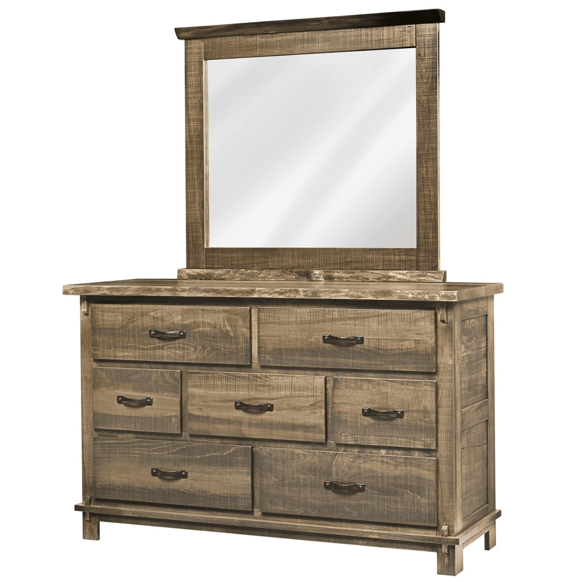 Amish Warminster Rustic Barnwood Dresser Mirror