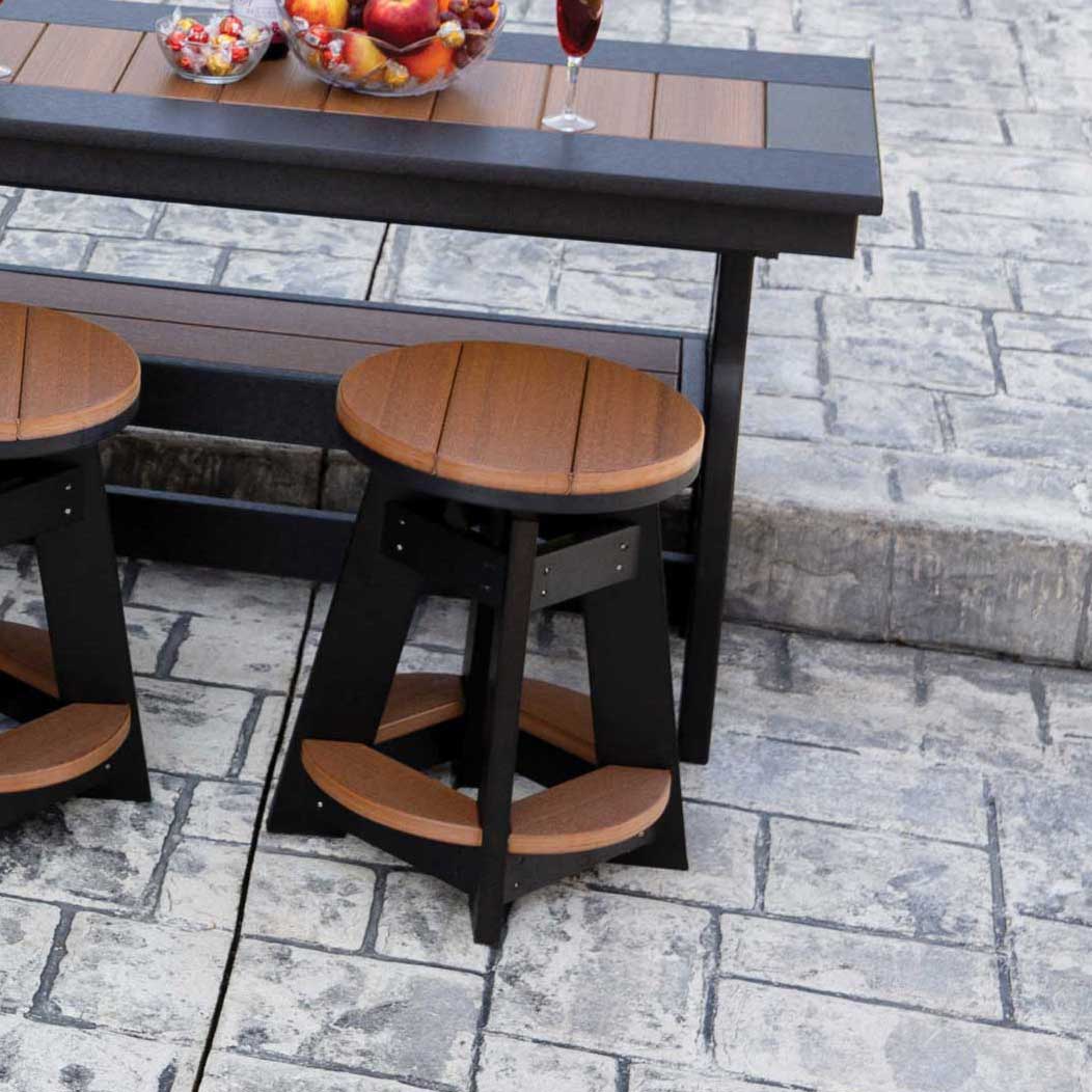 Amish Bayport Poly Patio Swivel Dining Stool