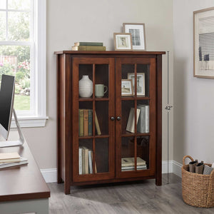 Amish Eshton 42" Bookcase with Glass Doors