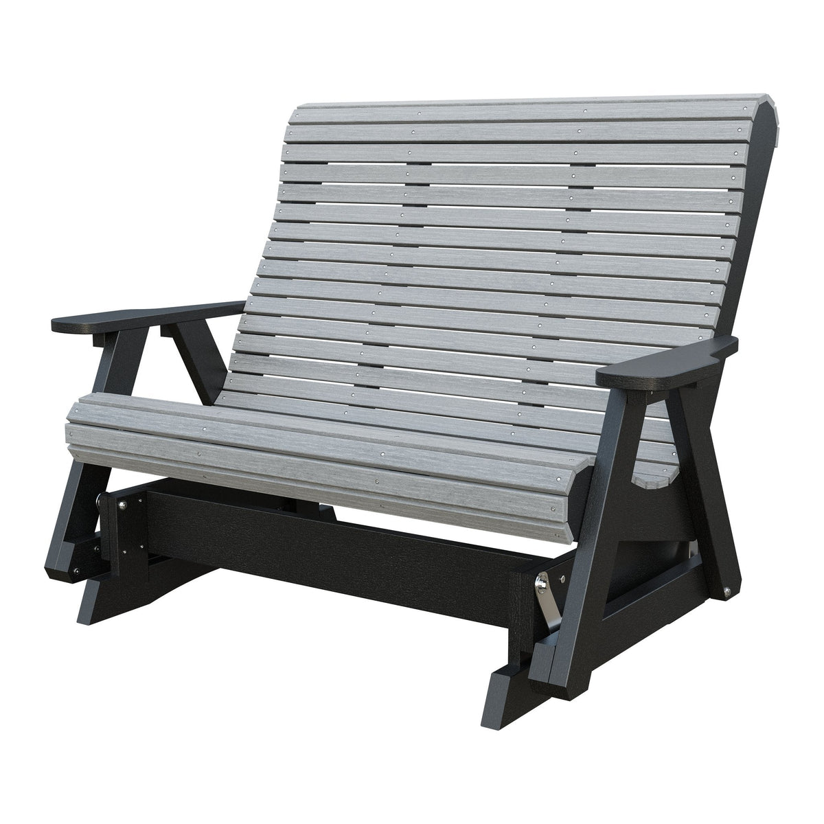 Amish 4' Rollback Poly Glider in Driftwood Gray & Black
