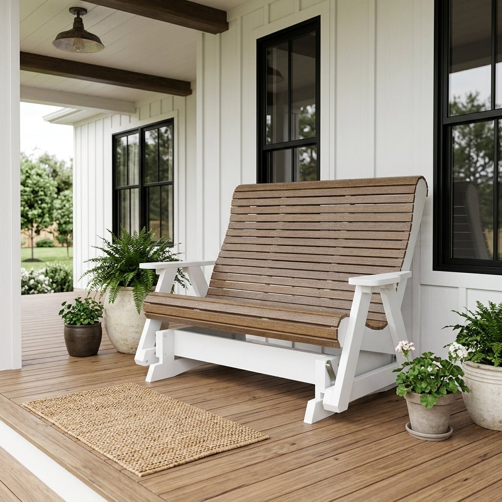 Amish 4' Rollback Poly Glider Bench
