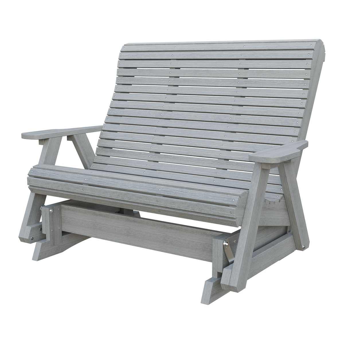 Amish 4' Rollback Poly Glider in Driftwood Gray