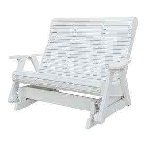 Amish 4' Rollback Poly Glider in Bright White
