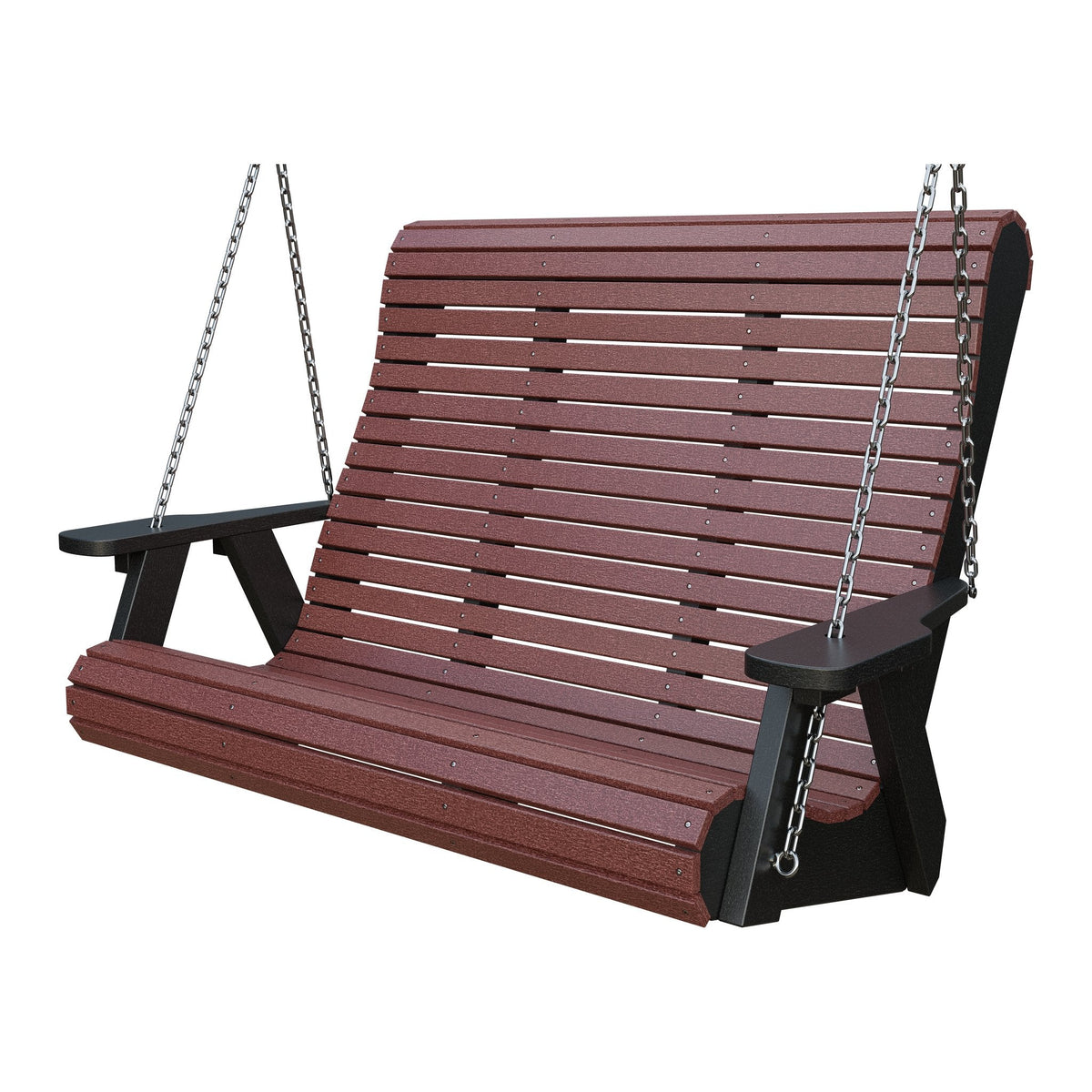 Amish 4' Rollback Poly Hanging Swing in Cherrywood & Black