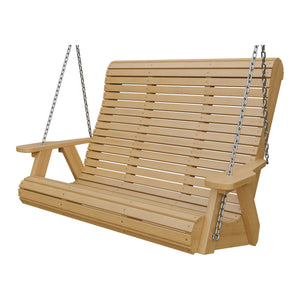 Amish 4' Rollback Poly Hanging Swing in Natural Teak
