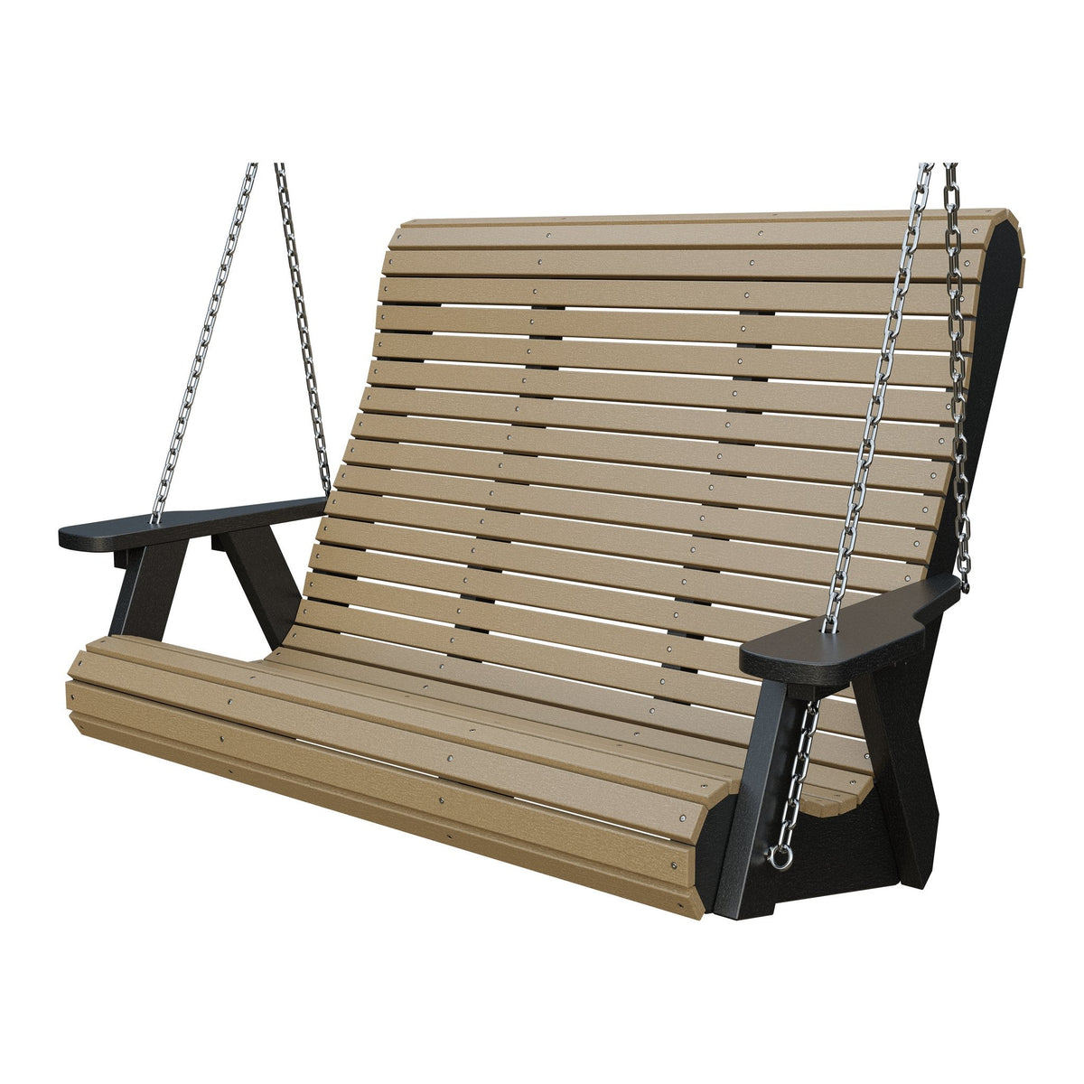 Amish 4' Rollback Poly Hanging Swing in Weathered Wood & Black