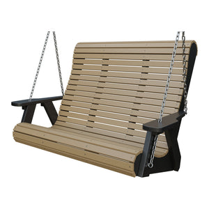 Amish 4' Rollback Poly Hanging Swing in Weathered Wood & Black