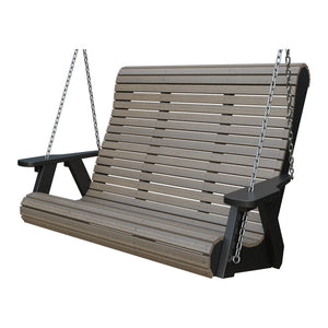 Amish 4' Rollback Poly Hanging Swing in Coastal Gray & Black