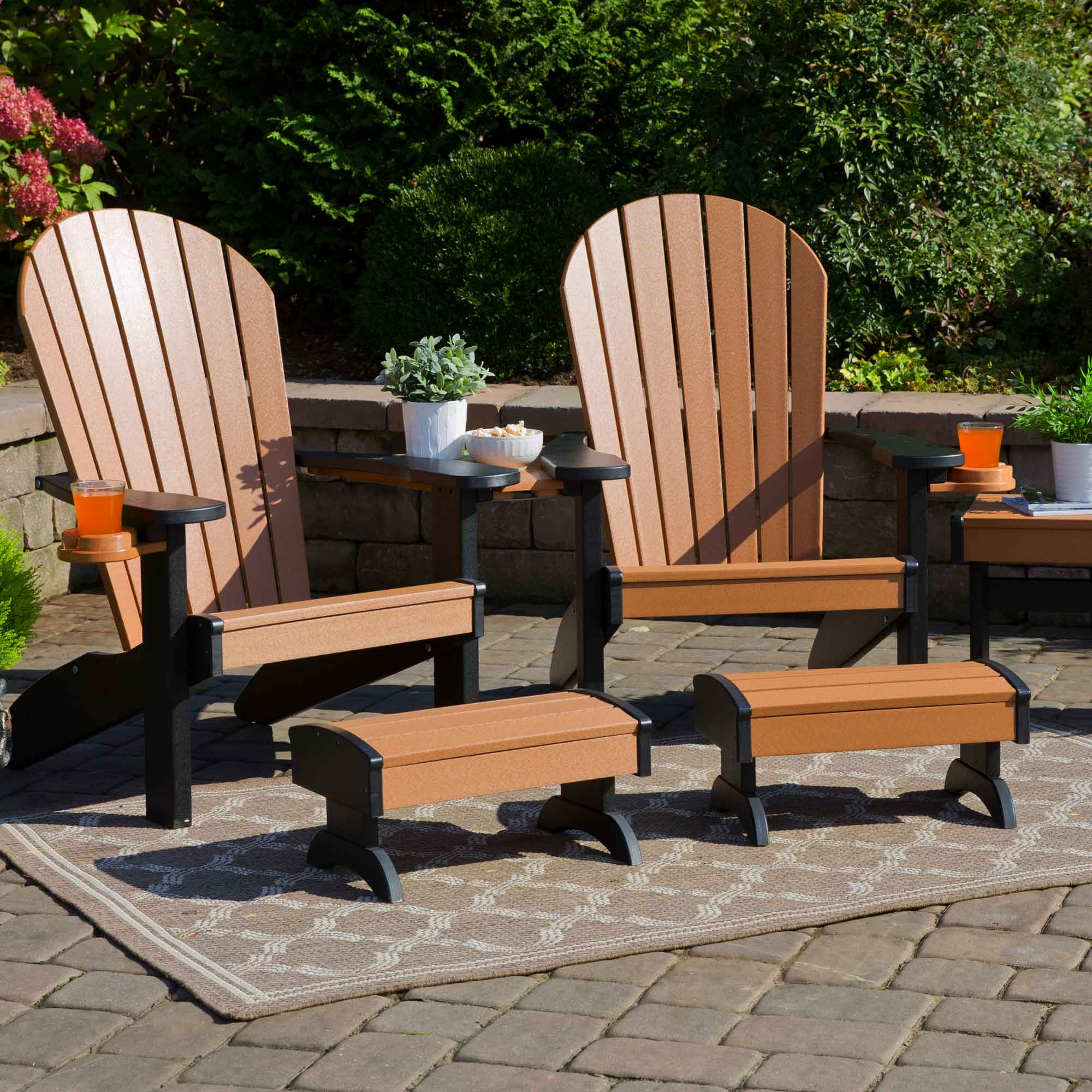 Amish pc Adirondack Chair Patio Foot Stool Settee Set Quickship