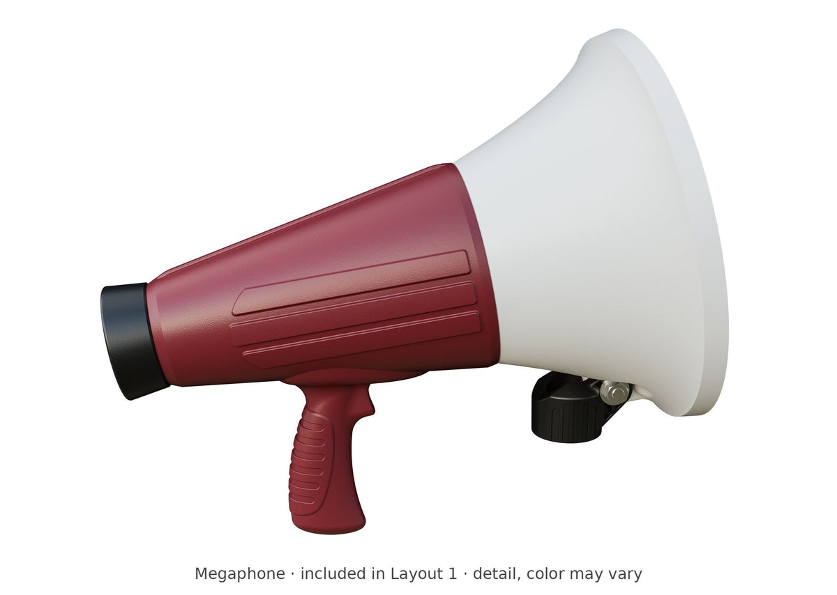 Megaphone detail – included in Layout 1 of the 5x10 Denali Vinyl Playset & Swing Set Kit